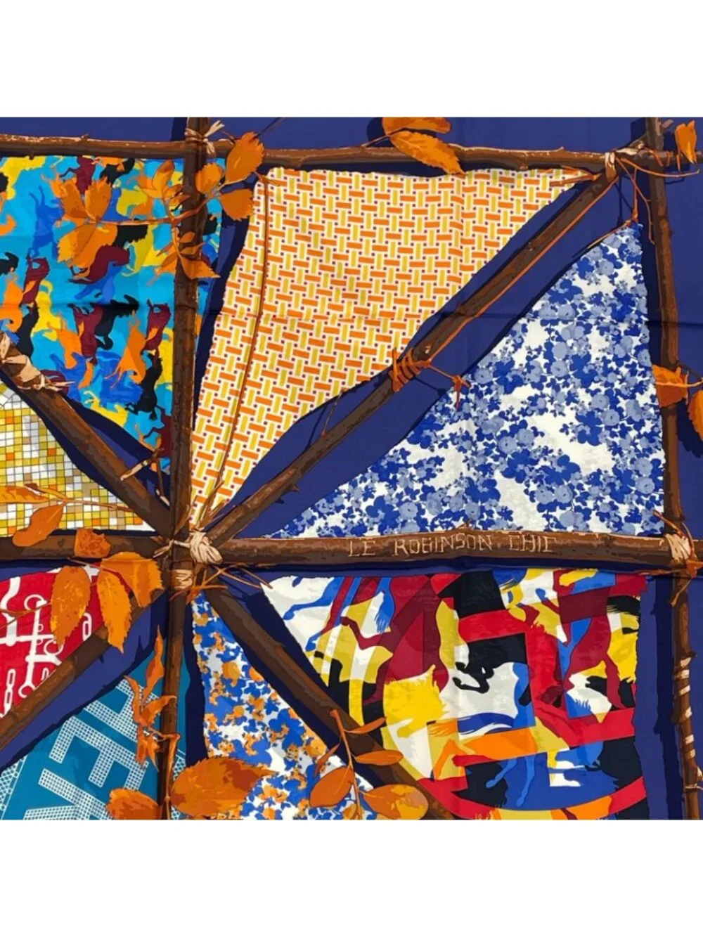 Hermes Carre 90 Chic Robinson le Scarf Silk Blue - Picture 3 of 6